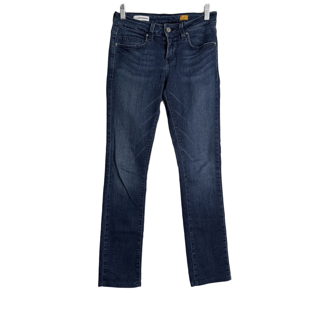 Pilcro à Mae Letterpress Jeans Womens Size 26 Dark Blue Skinny Faded Denim